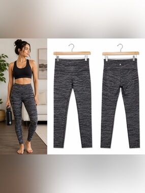 Lululemon Wunder Under High Rise Leggings Abstract Wave Print Size 6